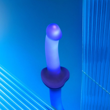 Дилдо Strap-On-Me Glow-LED Purple M – світиться, фіолетовий, 18 см