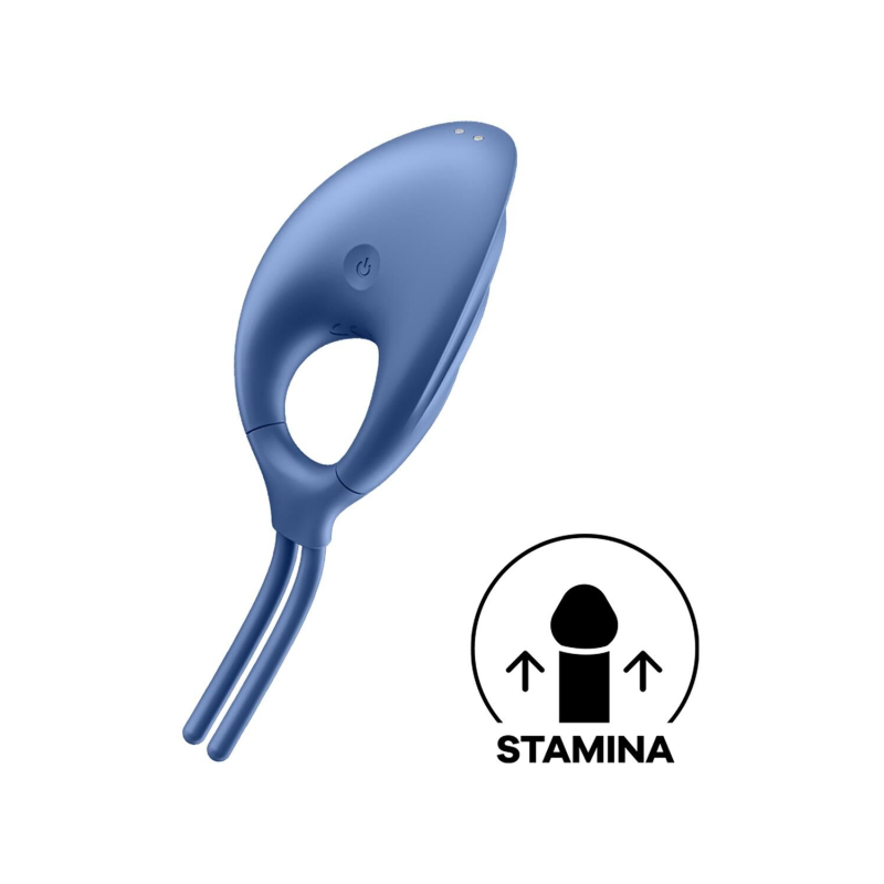 Ерекційне віброкільце-ласо Satisfyer Swordsman Blue, міцна фіксація, 10 режимів, потужний мотор
