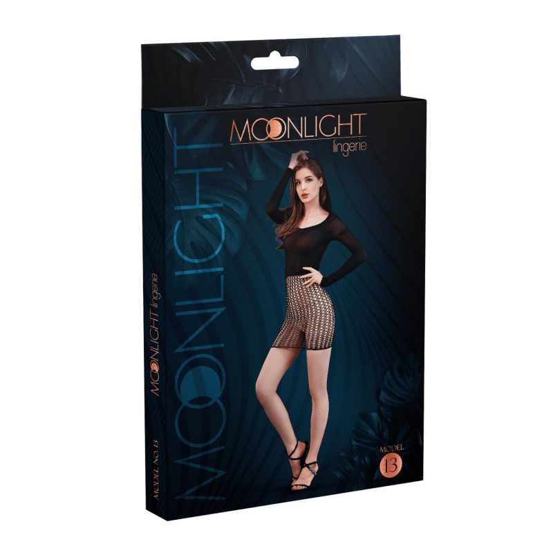 Еротична сукня Moonlight Model 13 XS–L Чорний колір, довгий рукав