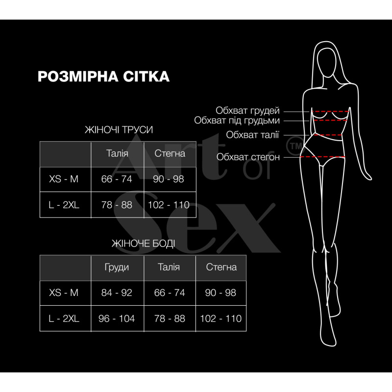 Еротичні жіночі трусики Art of Sex – Kаrin Чорний розмір XS–M