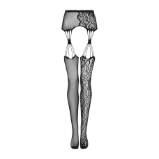 Еротичні колготки–бодістокінг Obsessive Garter stockings S821 S/M/L, імітація панчіх і пояса для пан
