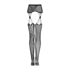 Еротичні колготки–бодістокінг Obsessive Garter stockings S821 S/M/L, імітація панчіх і пояса для пан