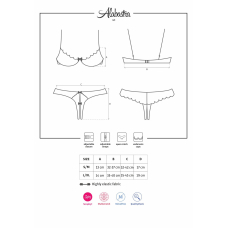 Эротический комплект с бюстгальтером-получашкой Obsessive Alabastra L/XL, белый, трусики с доступом
