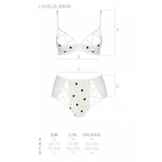 Еротичний комплект з малюнком Passion LOVELIA BIKINI L/XL, білий