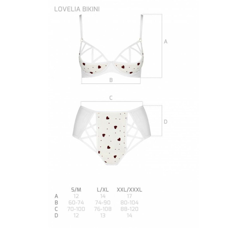 Еротичний комплект з малюнком Passion LOVELIA BIKINI L/XL, білий