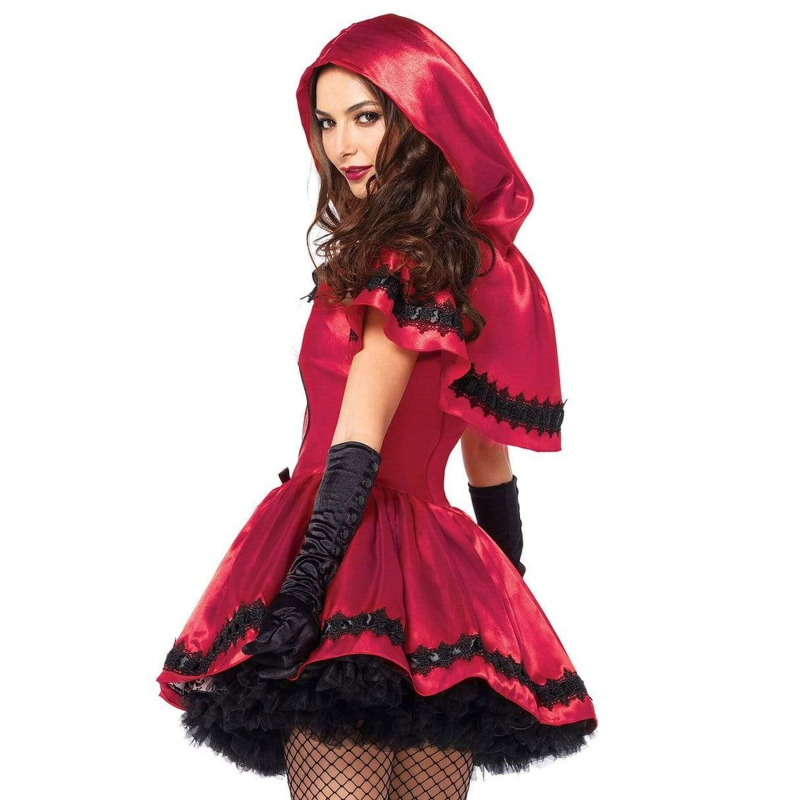Еротичний костюм Червоної шапочки Leg Avenue Gothic Червоний Riding Hood M, сукня, накидка