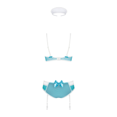 Еротичний костюм медсестри Obsessive 834–CST–6 L/XL, біло–бірюзовий