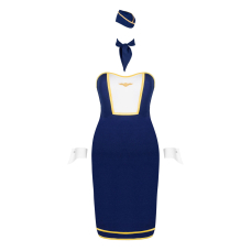 Еротичний костюм стюардеси Obsessive Stewardess uniform XS/S, сукня, пілотка, шарф, манжети
