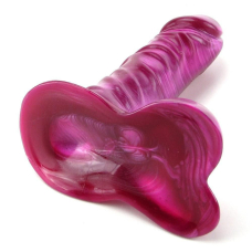 Фалоімітатор Doc Johnson Radiant Gems Ballys Fuchsia, антибактеріальний ПВХ, довжина 17.8 см, діам. 4.3 см