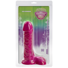 Фалоімітатор Doc Johnson Radiant Gems Ballys Fuchsia, антибактеріальний ПВХ, довжина 17.8 см, діам. 4.3 см