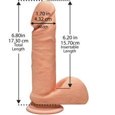 Фалоімітатор Doc Johnson The D – Perfect D With Balls (ULTRASKYN), довжина 17.8 см, діам. 4.5 см