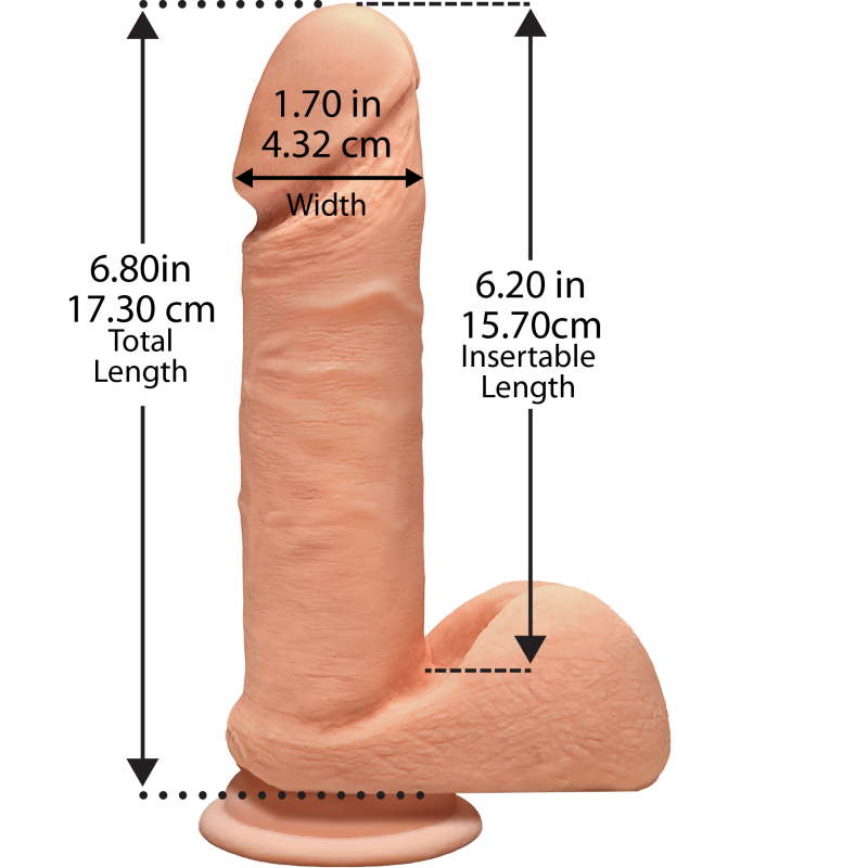Фалоімітатор Doc Johnson The D – Perfect D With Balls (ULTRASKYN), довжина 17.8 см, діам. 4.5 см
