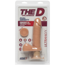 Фалоімітатор з вібрацією Doc Johnson The D - Perfect D Vibrating, ULTRASKYN, діам. 4.5 см, довж. 17.8 см