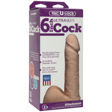 Фалоімітатор Doc Johnson Vac-U-Lock Cock White (ULTRASKYN), довжина 17.3 см, діам. 4.3 см