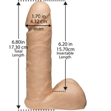 Фалоімітатор Doc Johnson Vac-U-Lock Cock White (ULTRASKYN), довжина 17.3 см, діам. 4.3 см