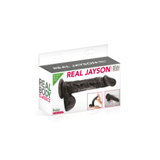 Фалоімітатор на присосці Real Body – Real Jayson Black, TPE, довжина 21 см, діам. 4 см