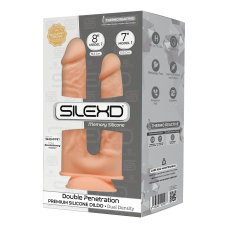 Подвійний великий фалоімітатор SilexD Double Gusto Flesh (Model 1) 20.3 та 17.8 см, двошаровий, силікон + Silex
