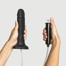 Фалоімітатор з еякуляцією Strap-On-Me Squirting Cum Dildo Realistic Black – довжина 17 см, діам. 3.5 см, силікон
