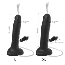 Фалоімітатор з еякуляцією Strap-On-Me Squirting Cum Dildo Realistic Black – довжина 17 см, діам. 3.5 см, силікон