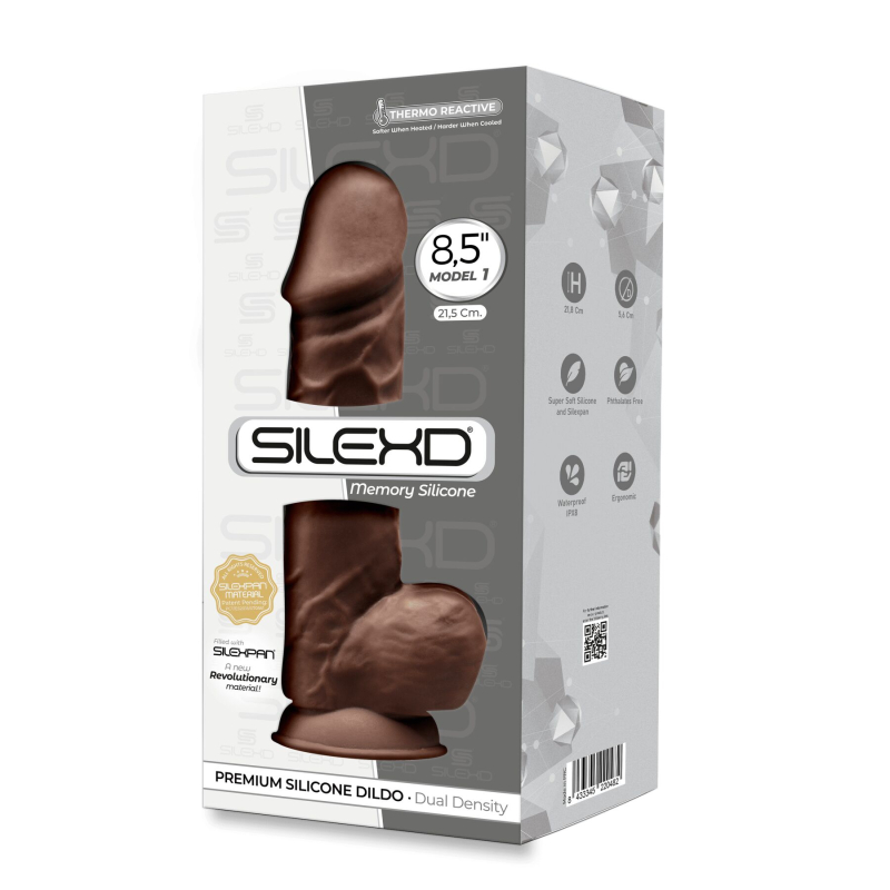Фаллоимитатор SilexD Norman Brown, двухслойный, силикон + Silexpan, длина 21.6 см, диам. 5 см