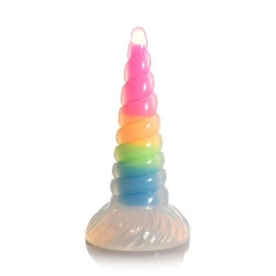 Хентай Дилдо – Creature Cocks Luminescent Rainbow Silicone Dildo, світиться в темряві, 19.6 см