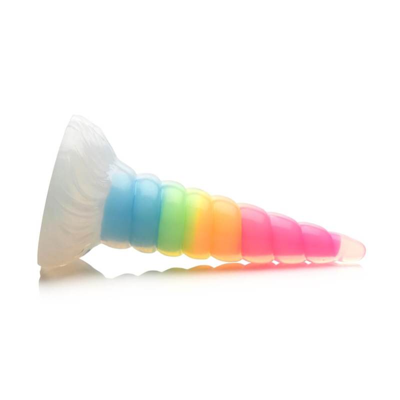 Хентай Дилдо – Creature Cocks Luminescent Rainbow Silicone Dildo, світиться в темряві, 19.6 см