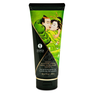 Съедобный массажный крем Shunga Kissable Massage Cream – Груша и экзотический зеленый чай (200 мл)