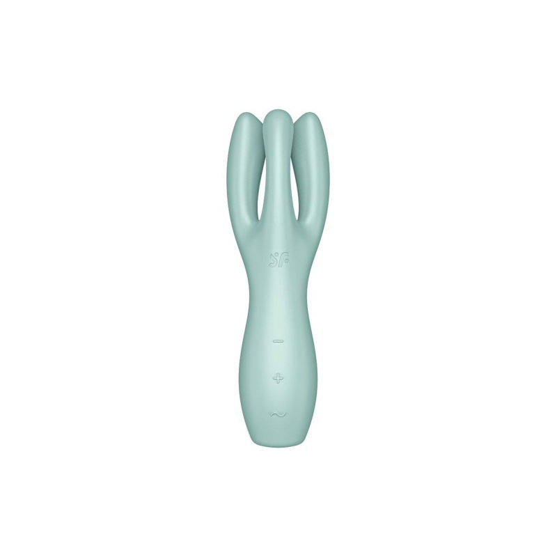 Кліторальний вібратор з трьома пальчиками – Satisfyer Threesome 3 Mint – для зовнішньої стимуляції ерогенних зон