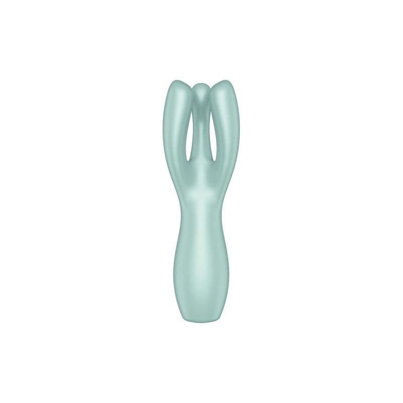 Кліторальний вібратор з трьома пальчиками – Satisfyer Threesome 3 Mint – для зовнішньої стимуляції ерогенних зон