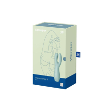 Кліторальний вібратор з трьома пальчиками – Satisfyer Threesome 3 Mint – для зовнішньої стимуляції ерогенних зон