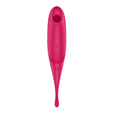 Кліторальний вібратор з вакуумною стимуляцією – Satisfyer Twirling Pro Red – двосторонній, водозахист