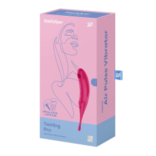 Кліторальний вібратор з вакуумною стимуляцією – Satisfyer Twirling Pro Red – двосторонній, водозахист