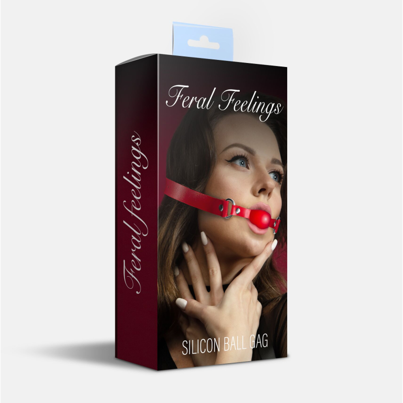 Силиконовый кляп Feral Feelings Silicon Ball Gag Red/Red, красный ремешок, красный шарик