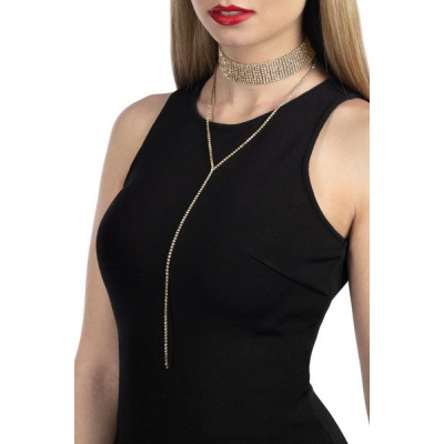 Кольє зі стразами Bijoux Pour Toi – Emma Золотистий