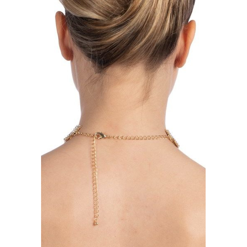Ожерелье со стразами Bijoux Pour Toi – Emma Золотистый