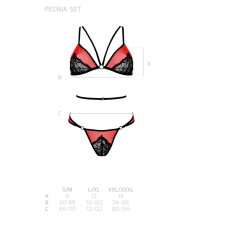 Комплект білизни Passion PEONIA SET L/XL червоний, бра, трусики