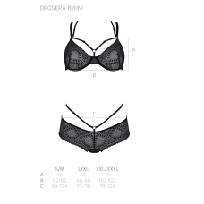 Комплект Passion DROSERA BIKINI Чорний, 2XL/3XL, бюстгальтер і трусики–кюлоти