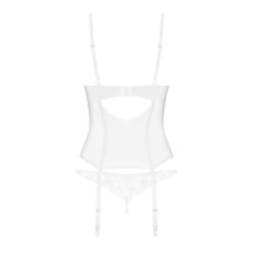 Корсет Obsessive Alissium corset & thong, M/L, гнучкі кісточки, відкрита спина, стрінги в комплекті