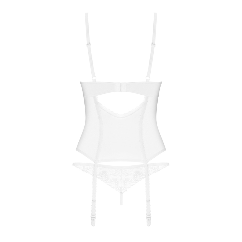 Корсет Obsessive Alissium corset & thong, M/L, гнучкі кісточки, відкрита спина, стрінги в комплекті