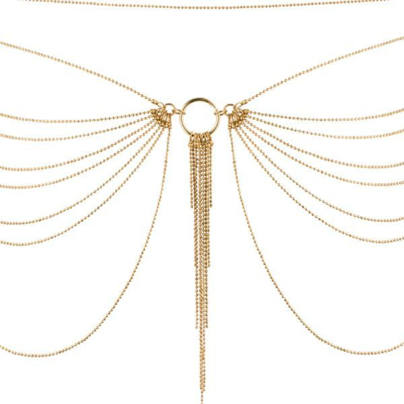 Ланцюжок на трусики або ліф Bijoux Indiscrets MAGNIFIQUE Waist Chain – Золотистий, прикраса на тіло