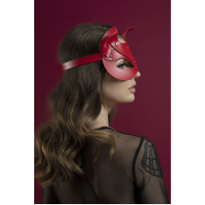 Маска кішечки Feral Feelings – Catwoman Mask, натуральна шкіра, червона
