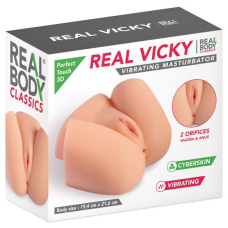 Мастурбатор полуторс з вібрацією – два входи: анус та вагіна – Real Body Vicky