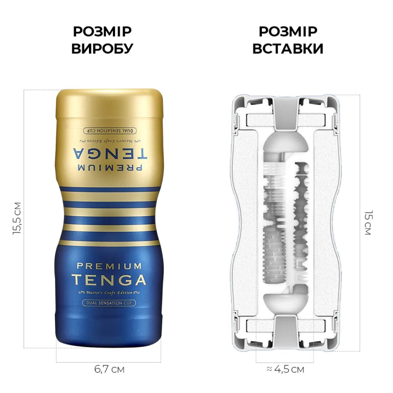 Двосторонній мастурбатор – Tenga Premium Dual Sensation Cup з двома каналами