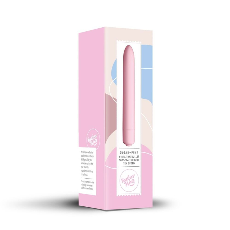 Міні вібратор – SugarBoo Sugar Pink – 10 рівнів інтенсивності, точкова стимуляція, захист від води IPX7
