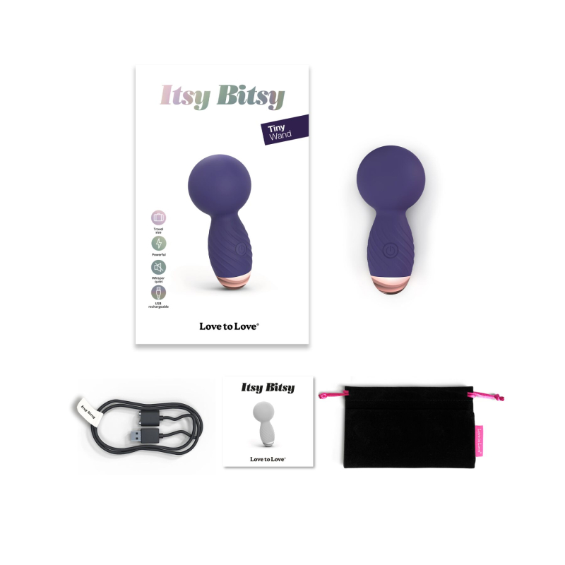 Міні вібромасажер – Love To Love Itsy Bitsy Midnight Indigo – гнучка головка, 9 режимів вібрації