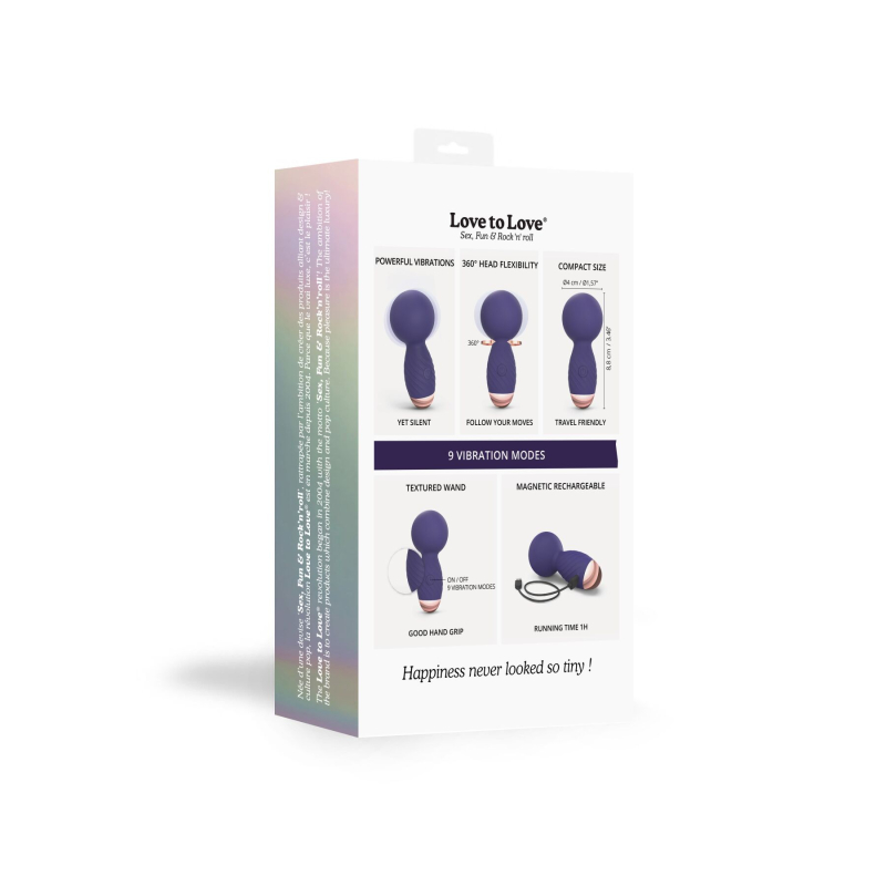 Міні вібромасажер – Love To Love Itsy Bitsy Midnight Indigo – гнучка головка, 9 режимів вібрації