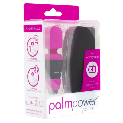 Міні вібромасажер – PalmPower Pocket із чохлом на блискавці, водостійкий, 4 рівні інтенсивності та 3 вібро-режими