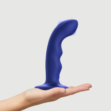 Насадка для страпона с двойной точечной пульсацией Strap-On-Me TAPPING DILDO WAVE – NIGHT BLUE, M