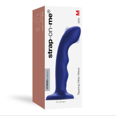 Насадка для страпона с двойной точечной пульсацией Strap-On-Me TAPPING DILDO WAVE – NIGHT BLUE, M