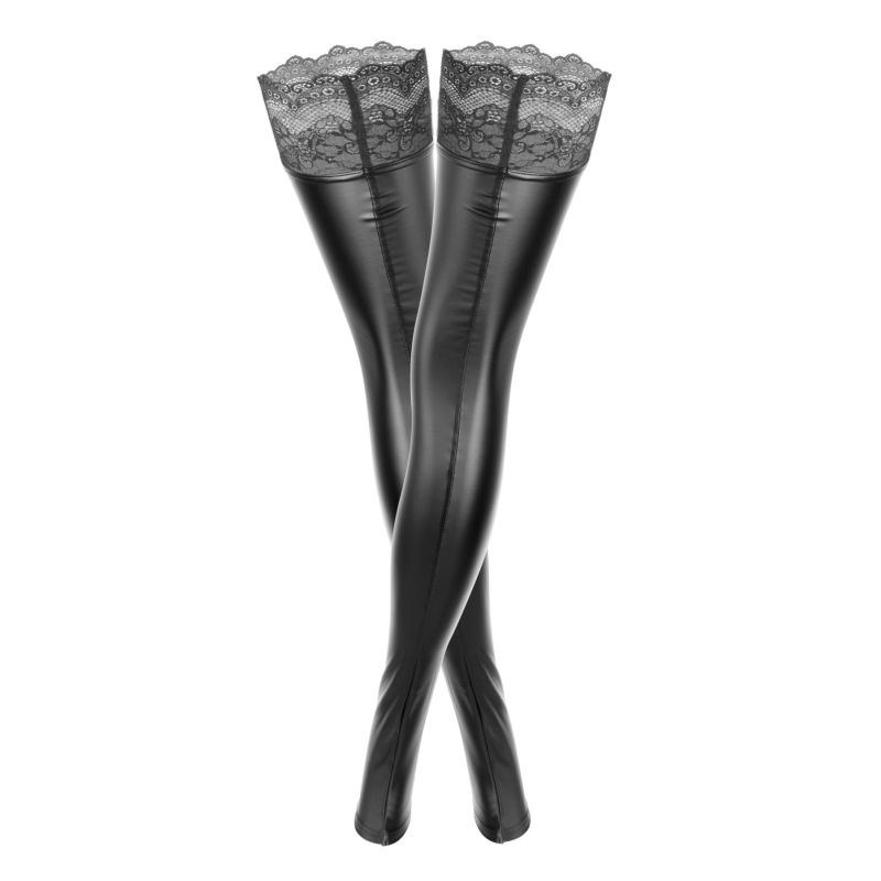 Панчохи з мокрим ефектом Noir Handmade F135 Powerwetlook stockings, M, без мисків